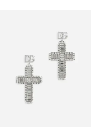 Dolce & Gabbana Pendientes En Forma De Cruz De Strass - Mujer Bisutería Metal Onesize
