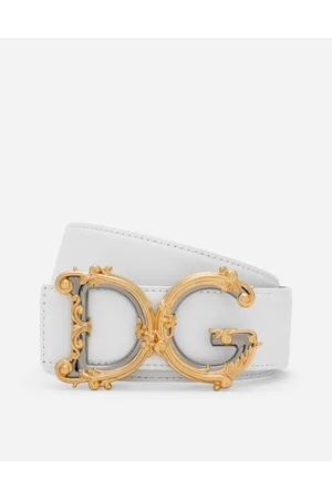 Dolce & Gabbana Leather Belt With Baroque Dg Logo - Mujer Cinturones Piel 65