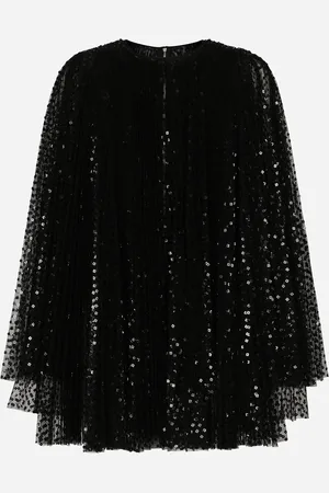 Dolce & Gabbana Vestido Plisado Corto Con Mangas Amplias De Lentejuelas - Mujer Vestidos Tul 40