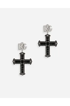 Dolce & Gabbana Pendientes En Forma De Cruz De Strass - Mujer Bisutería Metal Onesize