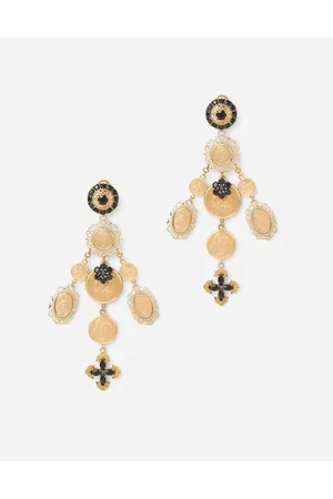 Dolce & Gabbana Sicily Earrings In Yellow 18kt Gold With Medals - Mujer Pendientes Dorado Onesize