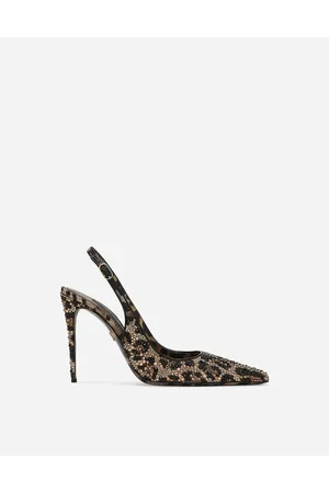 Dolce & Gabbana Zapato Destalonado De Raso Y Strass Termoadhesivos - Mujer Zapatos De Salón Y Destalonados Estampado Animal Raso 36