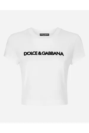 Dolce & Gabbana Camiseta Corta Con Logotipo Dg - Mujer Camisetas Y Sudaderas Algod�n 36