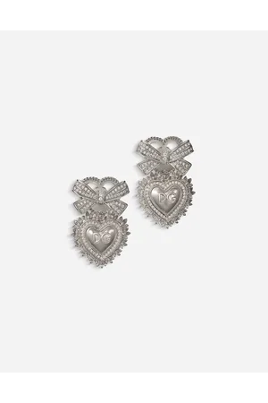 Dolce & Gabbana Devotion Earrings In White Gold With Diamonds - Mujer Pendientes Blanco Onesize