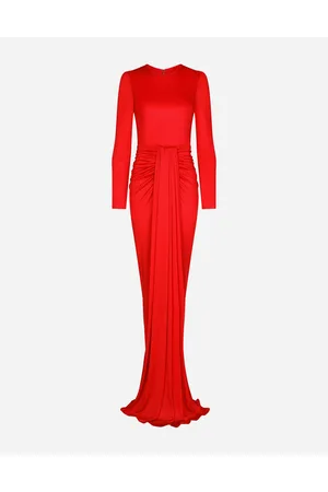 Dolce & Gabbana Vestido Largo De Organdí Con Drapeado - Mujer Vestidos 36