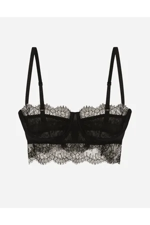 Dolce & Gabbana Bralette Balconette De Encaje - Mujer Lingerie Negro Encaje 1