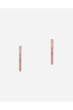 Dolce & Gabbana Pendientes Anna En Oro De 18 Kt Con Zafiros Rosa - Mujer Pendientes Dorado Onesize