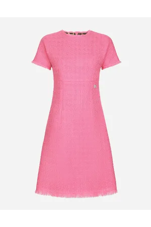 Dolce & Gabbana Vestido Midi De Tweed Raschel Con Logotipo Dg - Mujer Vestidos 40