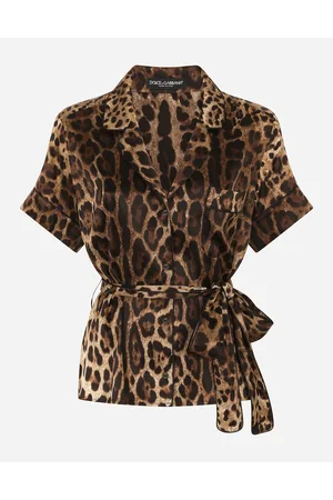Dolce & Gabbana Camisa De Seda Con Cinturón - Mujer Camisas Y Tops Estampado Animal Algod�n 36