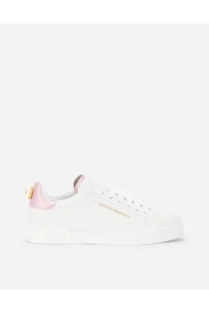 Dolce & Gabbana Zapatilla Portofino De Napa De Becerro Con Inscripción - Mujer Zapatillas Rosa Piel 35