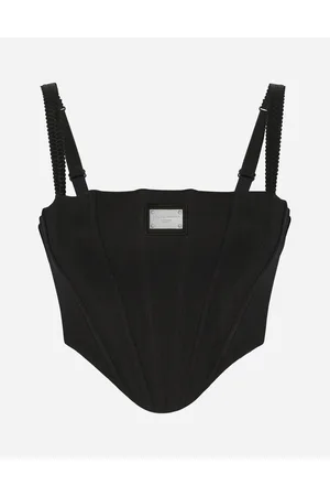 Dolce & Gabbana Top Con Tirantes De Punto Con Placa - Mujer Camisas Y Tops Algod�n 46