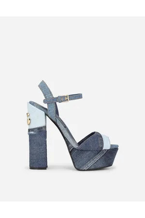 Dolce & Gabbana Sandalia Plataforma De Denim Patchwork - Mujer Sandalias Y Cuñas Denim 37