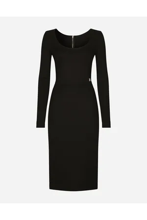 Dolce & Gabbana Vestido Longuette De Punto Milano Con Logotipo Dg - Mujer Vestidos Viscosa 36