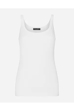 Dolce & Gabbana Camiseta Sin Mangas De Algodón Acanalado - Mujer Camisetas Y Sudaderas Algod�n 36