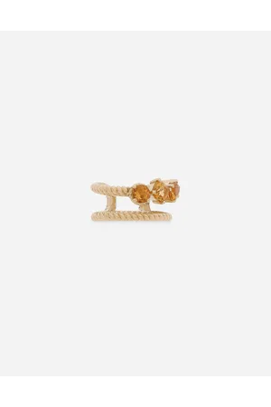 Dolce & Gabbana Pendiente Con Doble Earcuff En Oro Amarillo De 18 Kt Con Citrinos - Mujer Pendientes Onesize