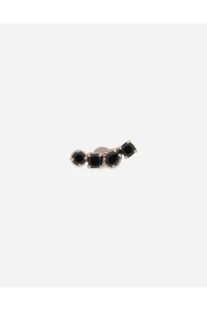 Dolce & Gabbana Pendiente En Oro De 18 Kt Con Espinelas Negras - Mujer Pendientes Dorado Onesize