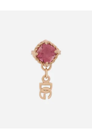 Dolce & Gabbana Pendiente En Oro De 18 Kt Con Turmalina Rosa - Mujer Pendientes Dorado Onesize