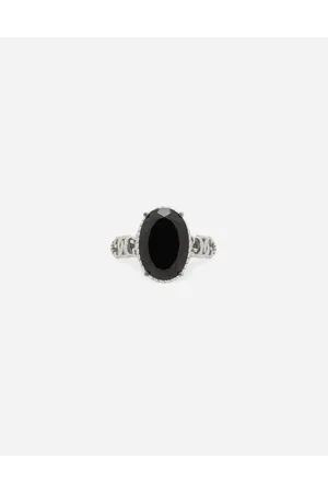 Dolce & Gabbana Anillo Anna En Oro De 18 kt Con Espinelas Negras - Mujer Anillos Dorado 52