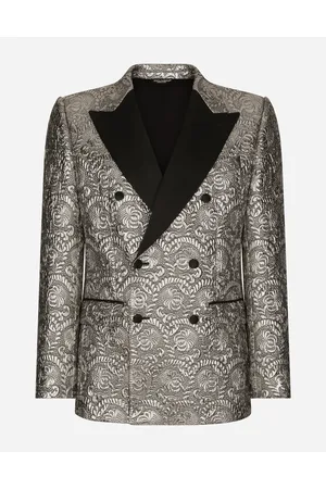 Dolce & Gabbana Chaqueta De Esmoquin Sicilia De Botonadura Doble En Jacquard De Lamé - Hombre Trajes Y Americanas 48