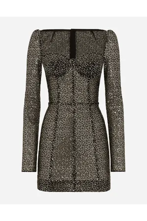 Dolce & Gabbana Vestido Corto Estilo Corsé Manga Larga De Lentejuelas - Mujer Vestidos Multicolor 40