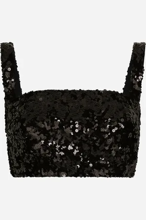 Dolce & Gabbana Top Corto Con Tirantes De Lentejuelas - Mujer Camisas Y Tops 36