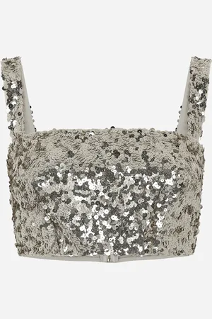 Dolce & Gabbana Top Corto Con Tirantes De Lentejuelas - Mujer Camisas Y Tops 36