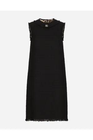 Dolce & Gabbana Vestido Midi De Tweed Raschel Con Logotipo Dg - Mujer Vestidos 36