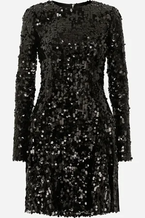 Dolce & Gabbana Vestido Corto Manga Larga De Lentejuelas - Mujer Vestidos Lentejuelas 36