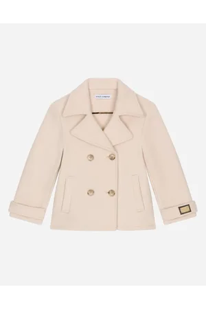Dolce & Gabbana Chaquetón En Paño De Lana Con Placa Con Logotipo - Mujer Abrigos Y Chaquetones Lana 4 Years