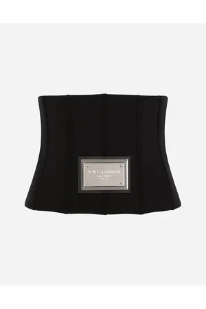 Dolce & Gabbana Cinturón Tipo Corsé De Punto Técnico Con Placa Dg - Mujer Cinturones Negro Tela 40
