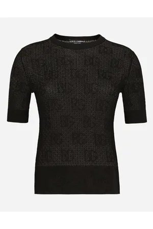 Dolce & Gabbana Jersey De Viscosa En Punto De Encaje Con Logotipo Dg Jacquard - Mujer Prendas De Punto 40