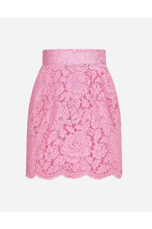 Dolce & Gabbana Minifalda De Encaje Cordonetto Floral Con Logotipo - Mujer Faldas 36