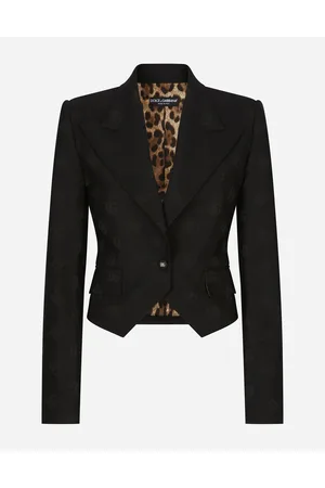 Dolce & Gabbana Spencer En Jacquard De Lana Logotipo Dg - Mujer Chaquetas 36