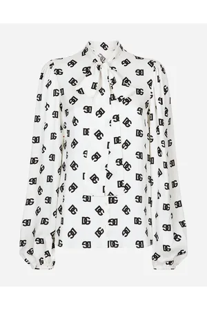 Dolce & Gabbana Camisa De Charmeuse Con Integral Del Logotipo Dg - Mujer Camisas Y Tops 36