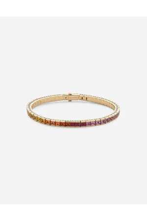 Dolce & Gabbana Pulsera De Tenis En Oro Amarillo De 18 Kt Con Zafiros Multicolores - Mujer Pulseras S