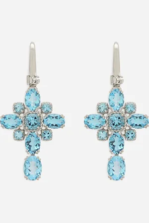 Dolce & Gabbana Pendientes Anna En Oro De 18 Kt Con Topacios Azul Celeste - Mujer Pendientes Dorado Onesize