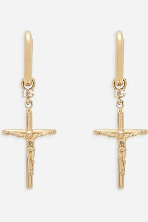 Dolce & Gabbana Pendientes A Presión Con Cruces «dna» - Hombre Bisutería Dorado Metal Onesize