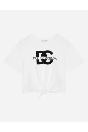 Dolce & Gabbana Jersey T-shirt With Dg Logo And Bow - Baby Female Camisetas Y Sudaderas 2 Years