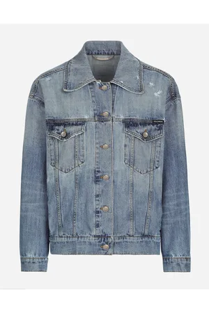Dolce & Gabbana Cazadora Vaquera Con Placa Con Logotipo - Mujer Denim Multicolor 36