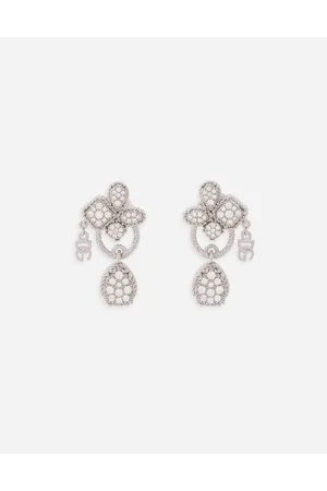 Dolce & Gabbana Pendientes Easy Diamond En Oro De 18 Kt Con Pavé De Diamantes - Mujer Pendientes Dorado Onesize