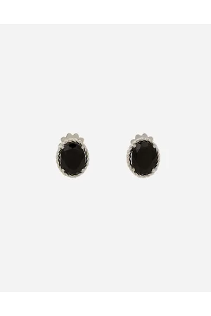 Dolce & Gabbana Pendientes Anna En Oro De 18 kt Con Espinelas Negras - Mujer Pendientes Dorado Onesize