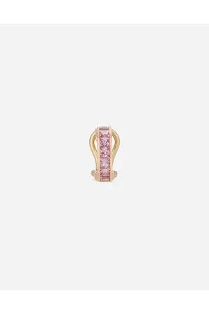 Dolce & Gabbana Pendiente Anna En Oro De 18 Kt Con Zafiros Rosa - Mujer Pendientes Dorado Onesize