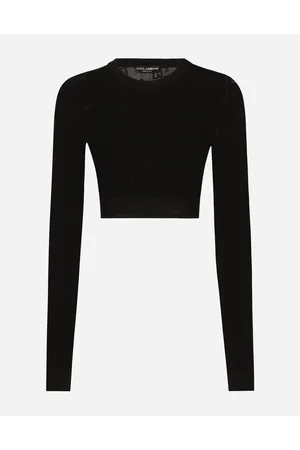Dolce & Gabbana Jersey Corto De Punto De Malla De Viscosa Con Logotipo Dg Jacquard - Mujer Prendas De Punto 38