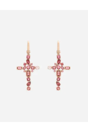 Dolce & Gabbana Pendientes Anna En Oro De 18 Kt Con Turmalinas Rosa - Mujer Pendientes Dorado Onesize