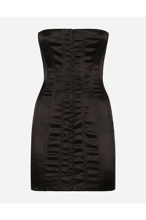 Dolce & Gabbana Vestido Corto Sin Tirantes De Raso - Mujer Vestidos Raso 38