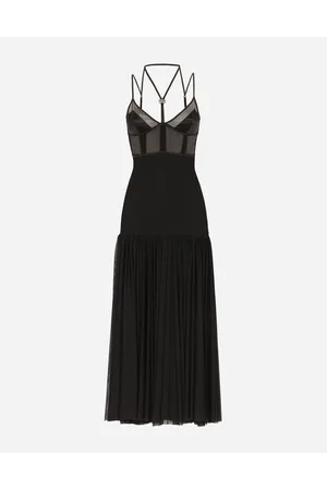 Dolce & Gabbana Vestido Longuette De Tul Con Detalles Lenceros Y Logotipo Dg - Mujer Vestidos Tul 46