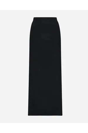 Dolce & Gabbana Falda Longuette De Cady Con Aberturas - Mujer Faldas Negro Tela 36