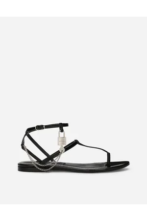 Dolce & Gabbana Sandalia De Charol - Mujer Zapatos Planos Piel 36.5