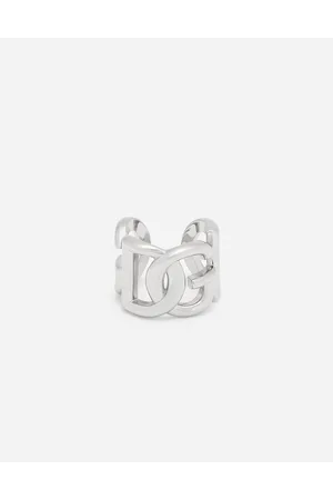 Dolce & Gabbana Anillo Con Logotipo Dg - Mujer Bisutería Plateado Metal M