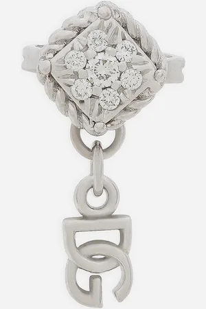 Dolce & Gabbana Pendiente En Oro De 18 Kt Con Pavés De Diamantes - Mujer Pendientes Dorado Onesize